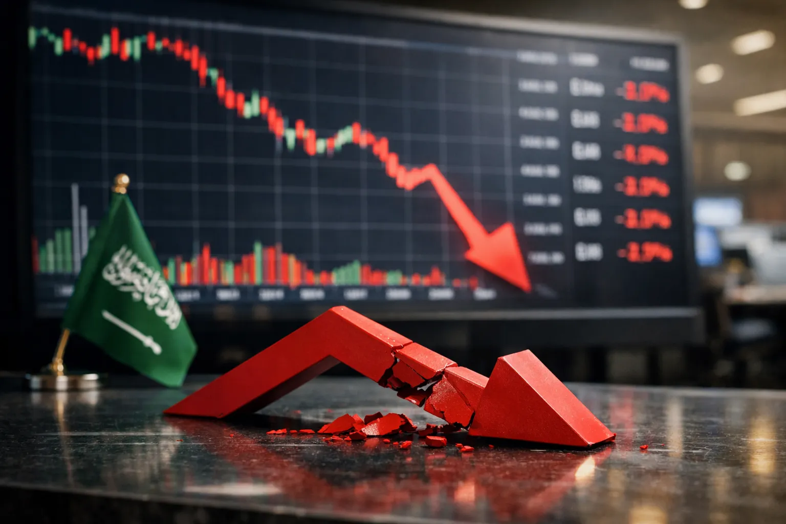 السوق السعودي يفتتح على تراجع حاد بـ 400 نقطة وسط تصاعد التوترات العسكرية في المنطقة